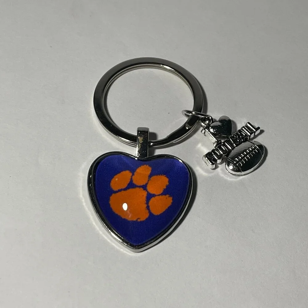Clemson Tigers NCAA I Love Football Keychain NEW